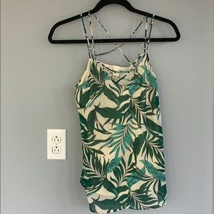 Tropical Print Strappy Tank Top